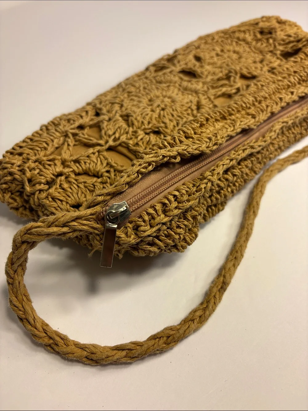 SHEIN Crochet Shoulder Bag in Mustard